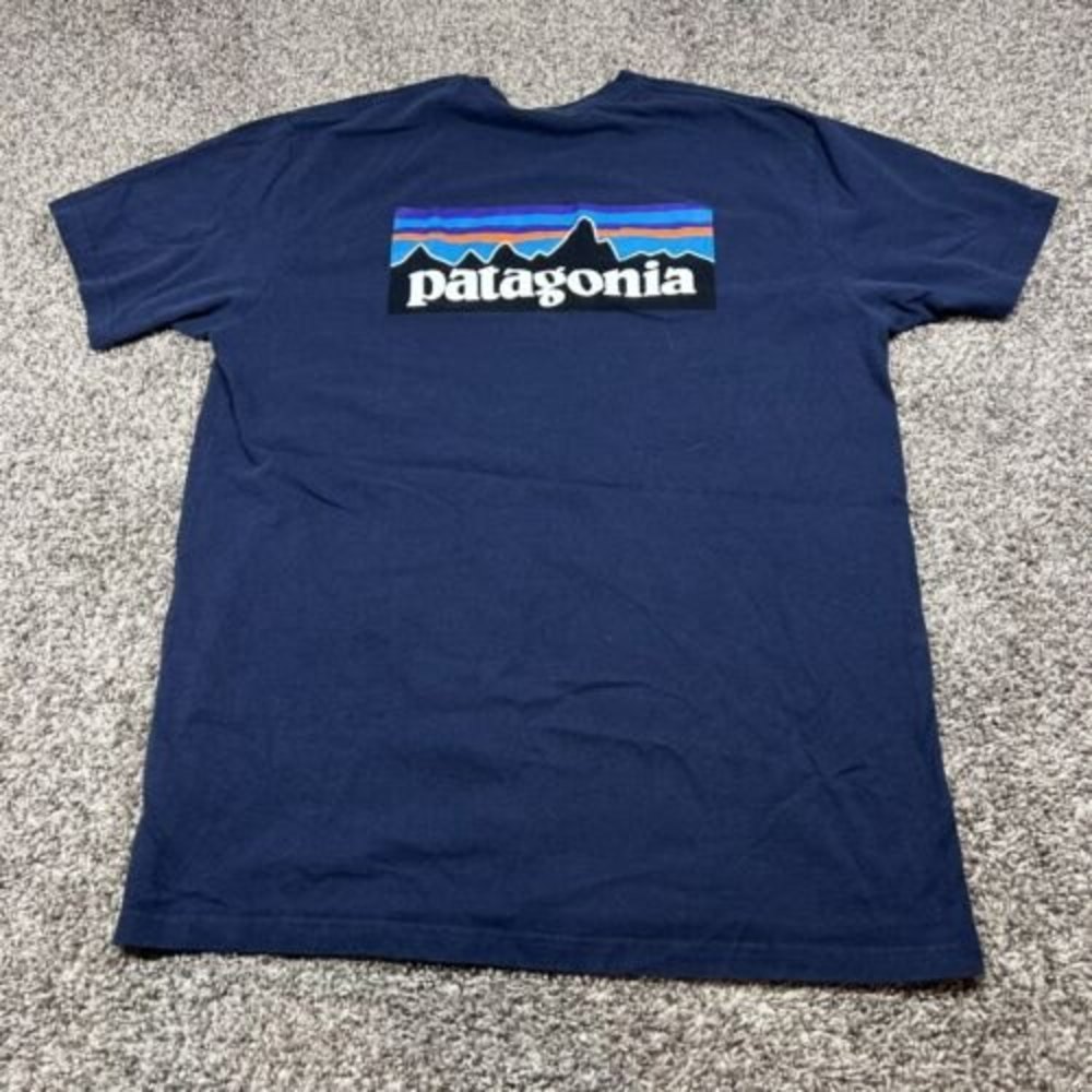 Patagonia Graphic T-Shirt Long Sleeve Large Blue